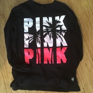 Victoria’s Secret pink black palm pink long sleeve